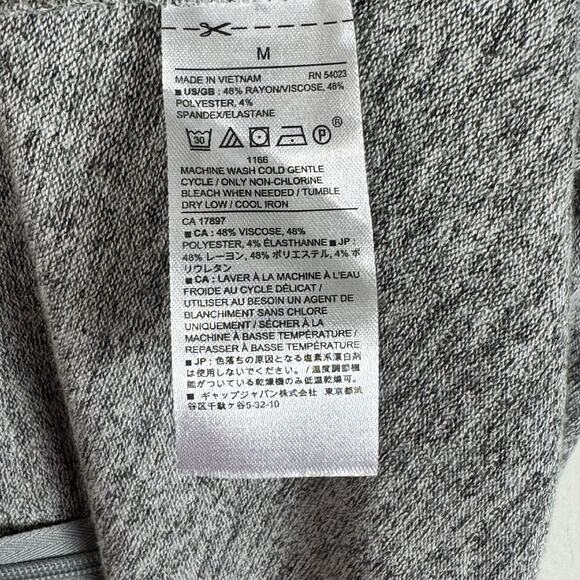 BANANA REPUBLIC Factory Women’s Grey KnitLongSleeve Top Size M Soft Pullover Zip - Picture 8 of 9